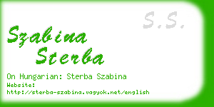 szabina sterba business card